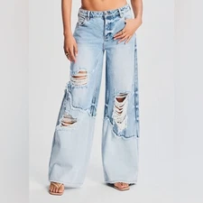 SER.O.YA Torel wide leg jean distressed 27