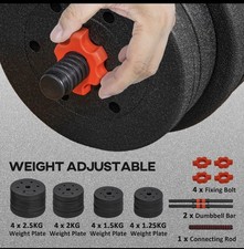 Adjustable Dumbbell Set 12.5KG 18KG 24KG 40KG Weights With Safety Locking Gym