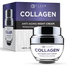 CLEAR BEAUTY KOREAN Collagen Anti-Aging Night Face Moisturizer- Reduce Wrinkles!