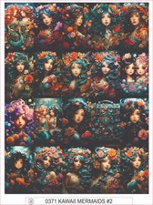 KAWAII MERMAIDS 2 - COMPLETE SHEET OF 20 STICKERS
