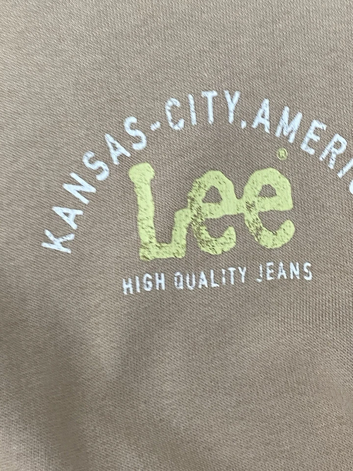 LEE Mens Hooded Top Long Sleeve camel brown 100% cotton VGC - Image 3 of 4