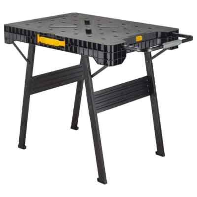 Workbench Folding Table 33'' H Lightweight Sturdy Large Work Surface Metal Legs