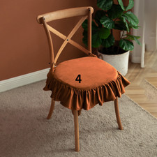 1PC Ruffled Seat Pad Square Tie on Solid Cushion Ruched Dining Room Home Decors
