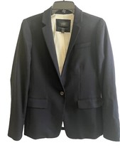 J. Crew Regent Navy Stretch Wool Blazer Sz 4 Single Button