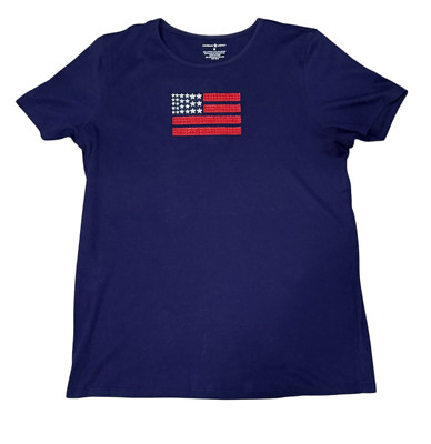 Celebrate America USA Flag Red White And Blue Star Fourth of July Size Medium
