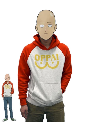 Hot One Punch Man Hero Saitama Oppai Cosplay Costume Kapuzenpullover Hoodie Coat - Picture 1 of 11
