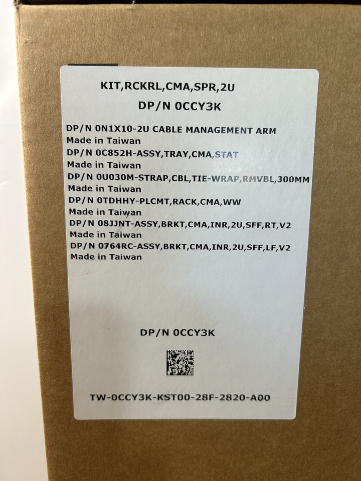 DELL CABLE MANAGEMENT ARM KIT 2U FOR POWEREDGE R720 R730 R740 CCY3K