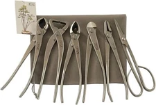 6 Piece Bonsai Tool Set, Knob Shears, Trunk Splitter, Concave Shears,Wire Shears