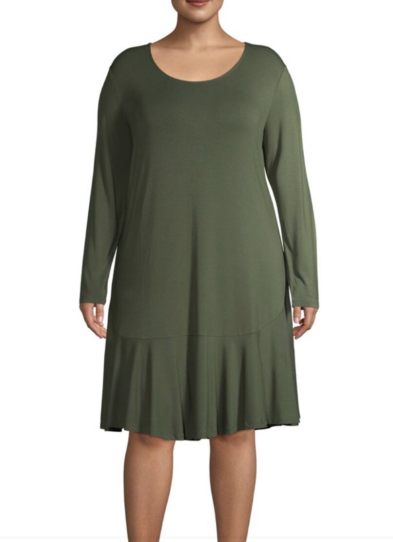 Long Sleeve Peplum Dress Plus 