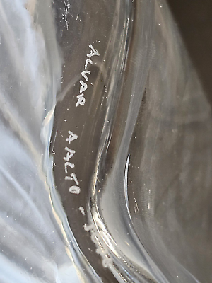 EARLY Alvar Aalto Wavy Clear Art Glass Vase LARGE Iittala EARLY Alvar Aalto Wavy Clear Art Glass Vase LARGE Iittala