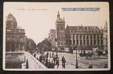 RARE 1 CPA - PUB - CHOCOLAT GUERIN - LE PONT AU CHANGE PARIS - NON ECRITE