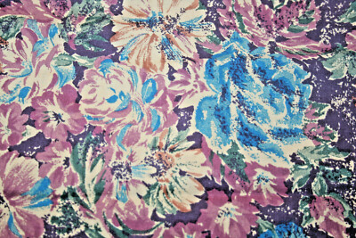VICTORIAL FLORAL EXPLOSION IN MAUVE, BLUE AND OFF WHITE FROM PETER PAN FABRICS