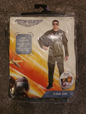 Top Gun Maverick Man Flight Suit Halloween Costume Adult Standard(Up to size 44)