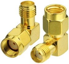 2pcs Bingfu RP-SMA Male to SMA Female Right Angle Antenna Connector Adapter