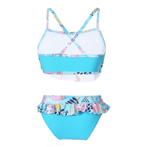 Girls 2 Pieces Bathing Suits Summer Bikini Sets Crop Top with Skirted Briefs - Picture 20 of 102