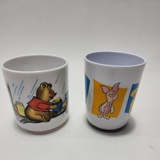 2 Vintage Winnie the Pooh Plastic mug and Cup Dishwasher Safe Tigger Eor Piglet