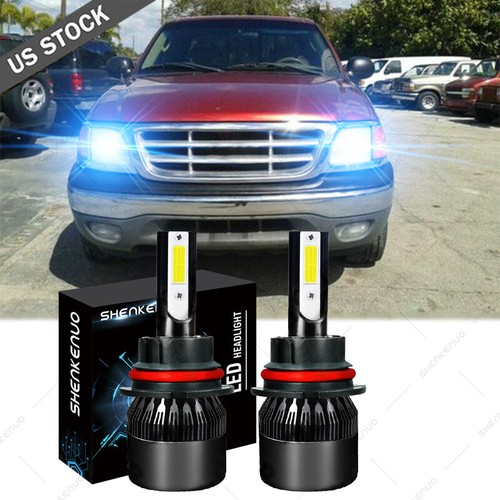 LED Headlight Bulb High/Low Kit 9007 HB5 8000k For 1987-2004 Ford F150 F250 F350 - Picture 1 of 13