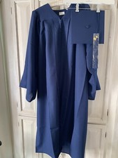 Graduation Cap and Gown with 2024 Tassel for College or High School, Unisex Blue