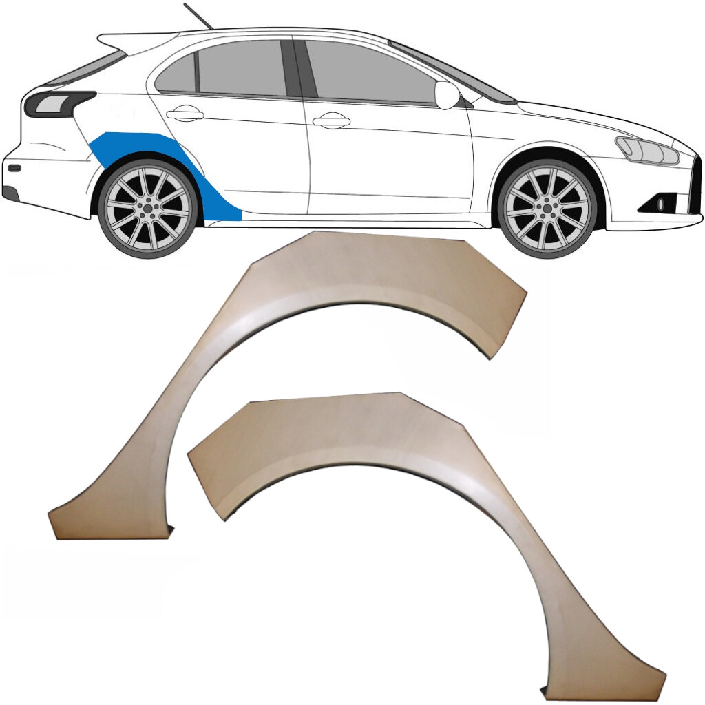 MITSUBISHI LANCER 2007- HATCHBACK REAR WHEEL ARCH REPAIR PANEL WING / PAIR