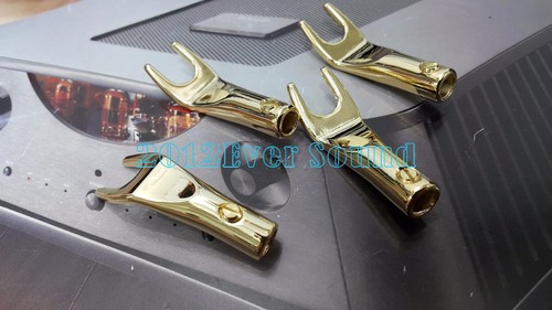 4x conector HIFI enchufe de audio Y4 cable altavoz pala chapada en oro - Imagen 2 de 2