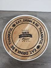 Ciroa Give Thanks WOOD CHEESE BOARD & PORCELAIN Serving Platter