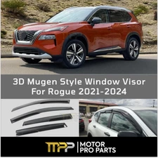Window Visors 3D Mugen Style Rain Guards Deflectors Fits Nissan Rogue 2021-2024