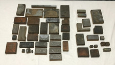 VTG Lot Letter Press Block Stamp Ink Print Type Advertising Wood Copper 2002-23B