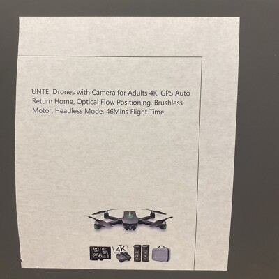 UNTEI Drones with Camera for Adults 4K GPS Auto Return Home EC20-V3 - Black