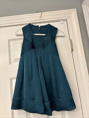 T BAGS LOS ANGELES Emerald Green Embellished Neckline Halter Top Blouse SZ XS