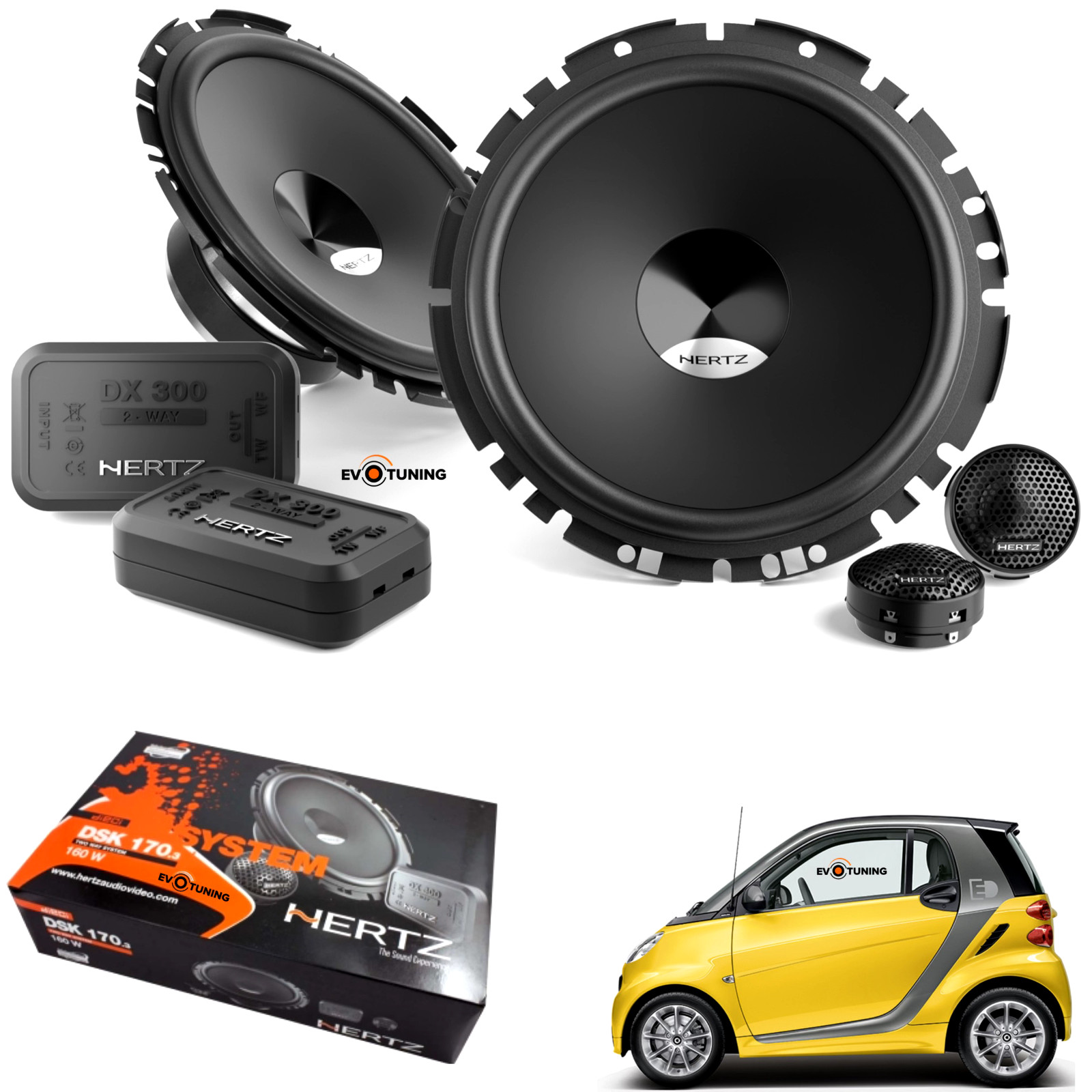 Altoparlanti Hertz DSK 170.3 per Smart Fortwo W451 | Kit Audio 160W