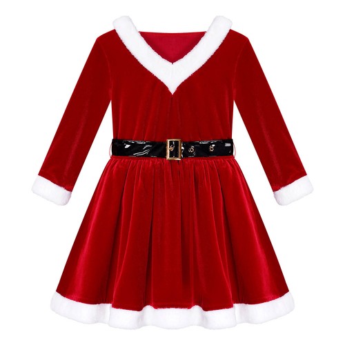 Girls Sequins Striped Figure Skating Dance Dress Christmas Candy Cane Costume - Picture 294 of 352