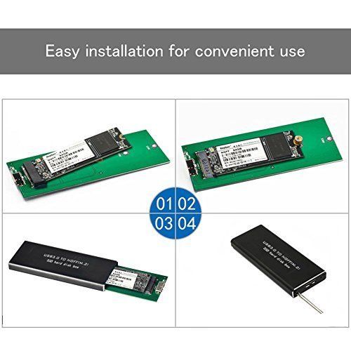 M.2 NGFF SSD SATA TO USB 3.0 External Enclosure Storage Case Adapter Cover Box - Picture 7 of 10