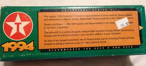 Texaco Collector Series - 1934 Doodle Bug Diamond T Tanker Diecast Bank w/Box - Picture 5 of 12