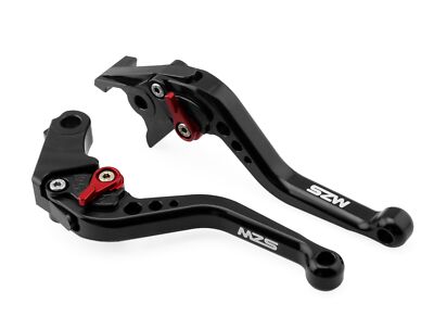 MZS Black Motorcycle Brake Clutch Levers Short Adjustable CNC