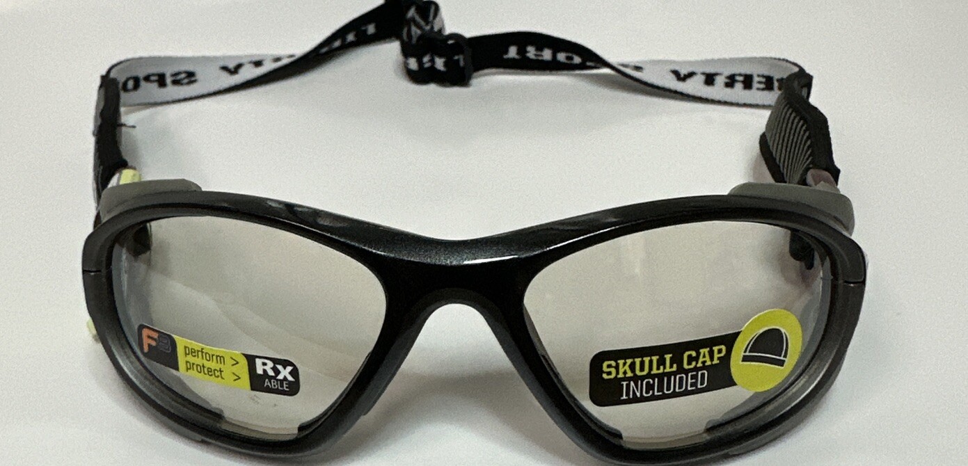 LIBERTY SPORT Helmet Spex Unisex Charcoal Fade Frame Sports Goggle + Strap 53-MM