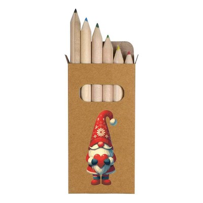 6 x 'Gonk Father Christmas' Short Colour Pencils (PE00071380)