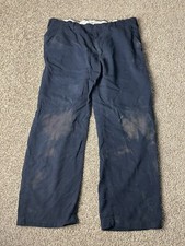 Bulwark FR Flame Resistant Cotton Pants Work Uniform Blue Men Size 338x29