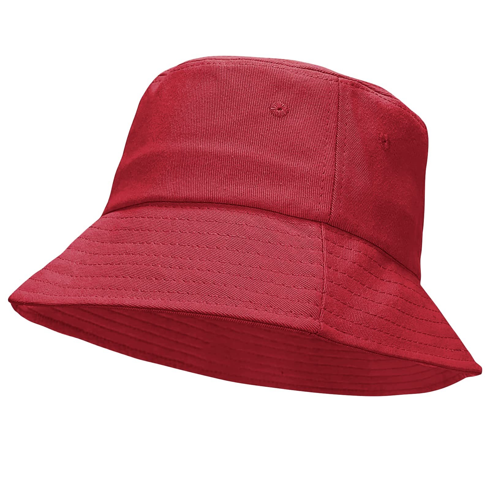 Plain Cotton Bucket Hat for Safari Camping Summer Sun Protection-image