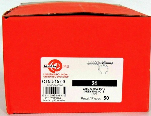 2x 50pk (100) Friulsider FM CTN-515 Grey 24mm Single Collar Pipe Cable Conduit - Imagen 3 de 8