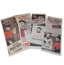 Vtg 40's Philip Morris Cigarettes Print ADs Lot of 4 Johnny the Bellhop