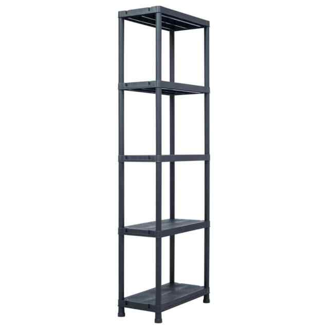 vidaXL Storage Shelf Rack Black 125 kg 60x30x180 cm Plastic BEST