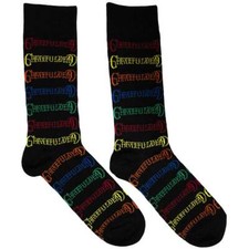Grateful Dead Coloured Logos Pattern Socks Black New