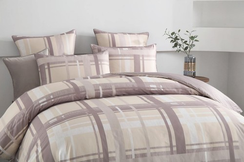 Clark Queen King Super Quilt Duvet Doona Cover Set Cotton Beige - Picture 4 of 6