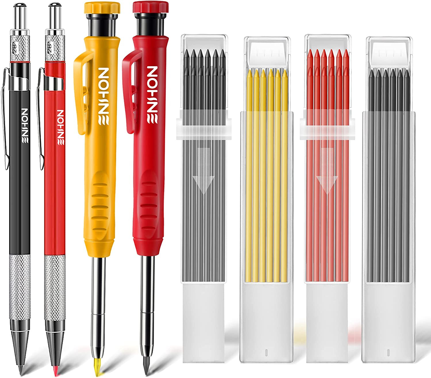 Set With 4 Carpenter Pencils And 40 Construction Pencil