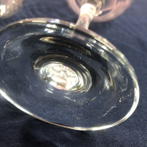 Crystal Wine Glasses Set of Two Fluted Stems Swirl Design With Silver Rim 8". - Picture 5 of 12