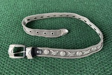 Vintage Chainmail Belt Made In France Woven Metal Decorated With Eagle Sz 32/80