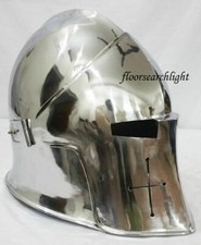 MEDIEVAL VINTAGE VISOR BARBUTA ARMOUR HELMET ROMAN BARBUTA SILVER HALLOWEEN GIFT