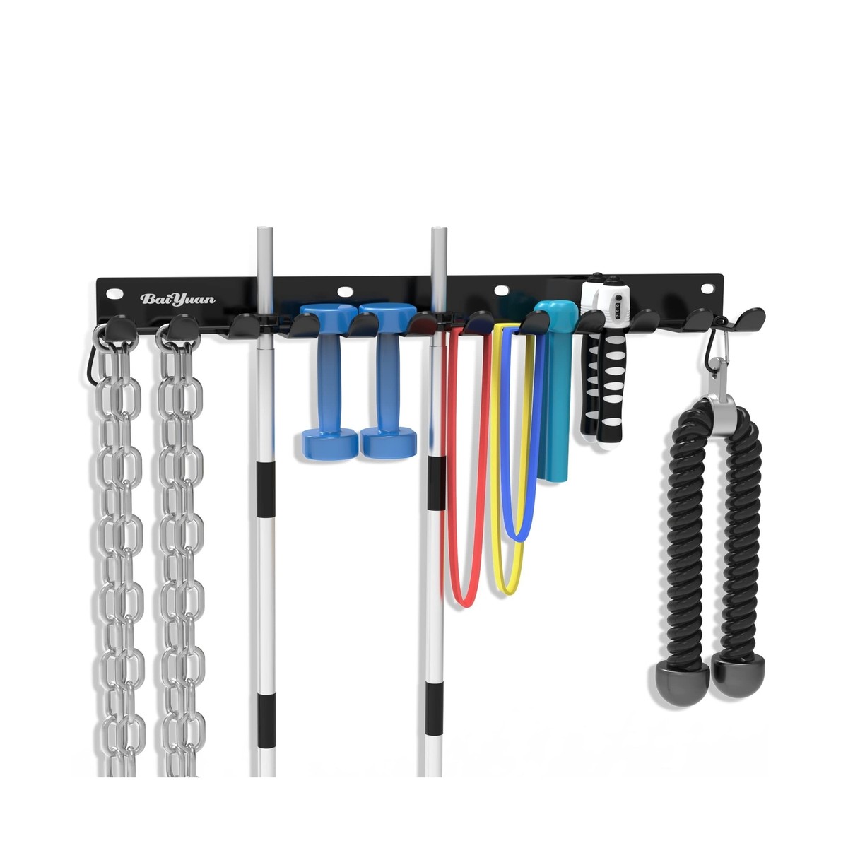 Home Gym Storage Rack 12 Hook Heavy-Duty Gym Rack Organizer