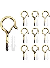 Benvo 10 Pieces Outdoor Q-Hanger Screw Wire Hanger Hooks With Safe Buckle Bronze