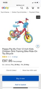 peppa pig bike ebay